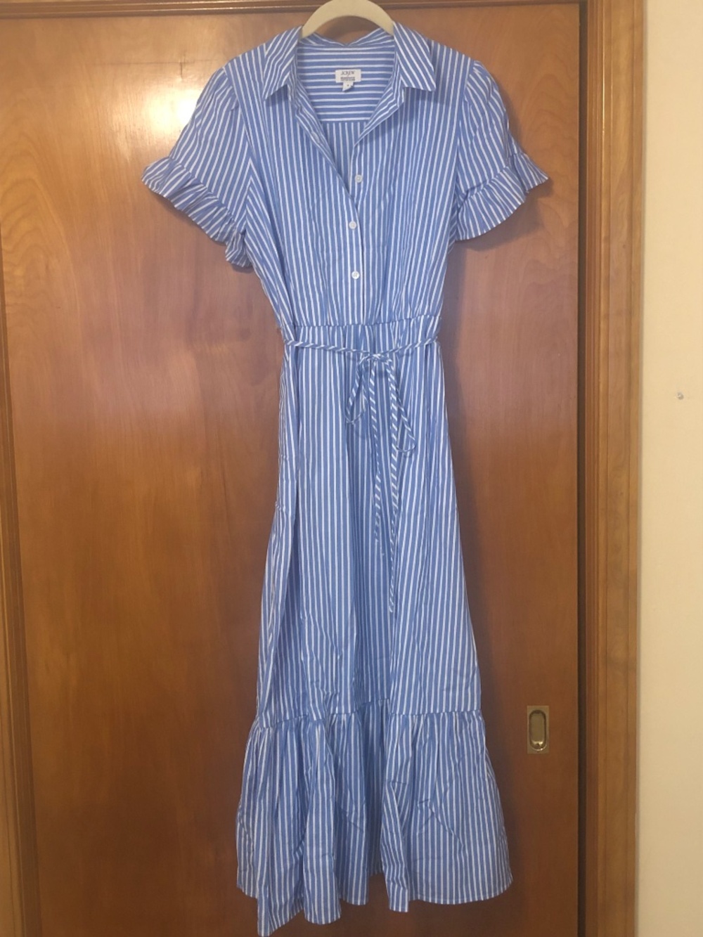 NWOT J. Crew Factory Striped Ruffle-sleeve Shirt-dress | with pockets!